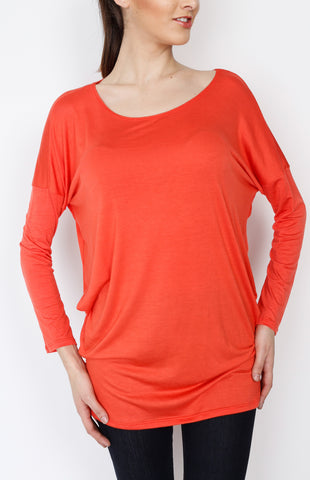 Coral Knit Long Sleeve Top