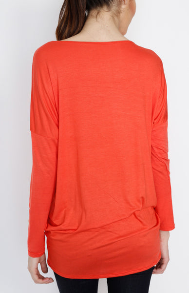 Coral Knit Long Sleeve Top