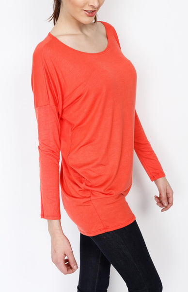 Coral Knit Long Sleeve Top