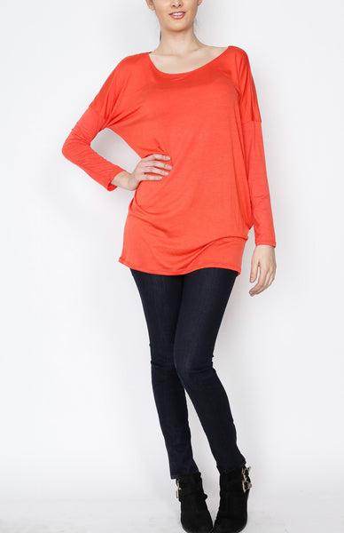 Coral Knit Long Sleeve Top