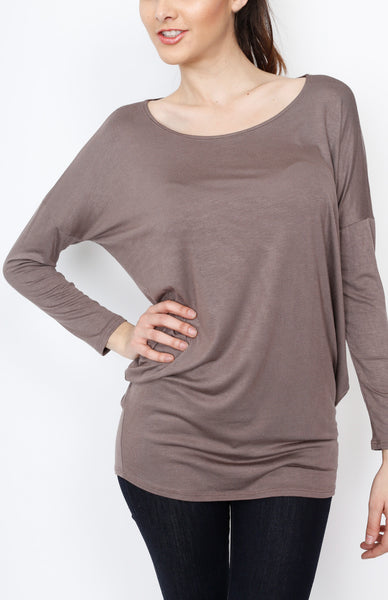 Mocha Knit Long Sleeve Top