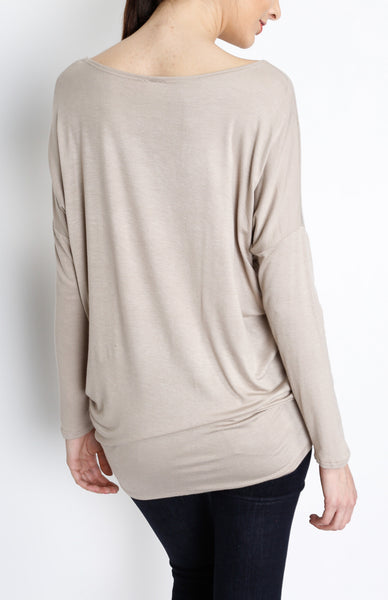 Taupe Knit Long Sleeve Top