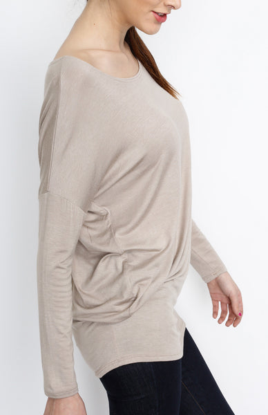 Taupe Knit Long Sleeve Top