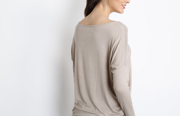 Taupe Knit Long Sleeve Top