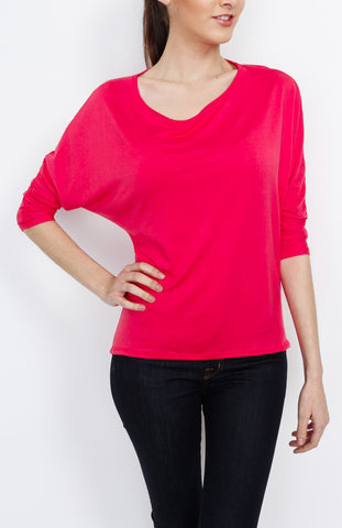 Pink 3/4 Knit Dolman Top