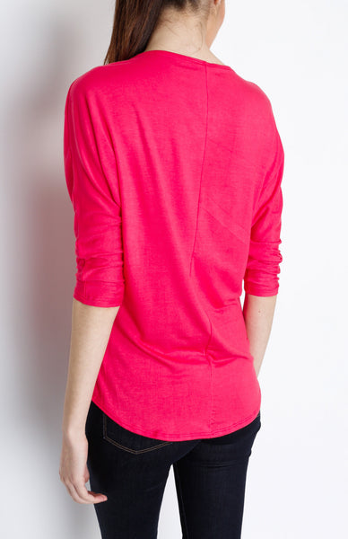 Pink 3/4 Knit Dolman Top