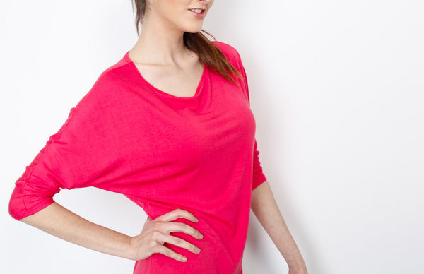 Pink 3/4 Knit Dolman Top