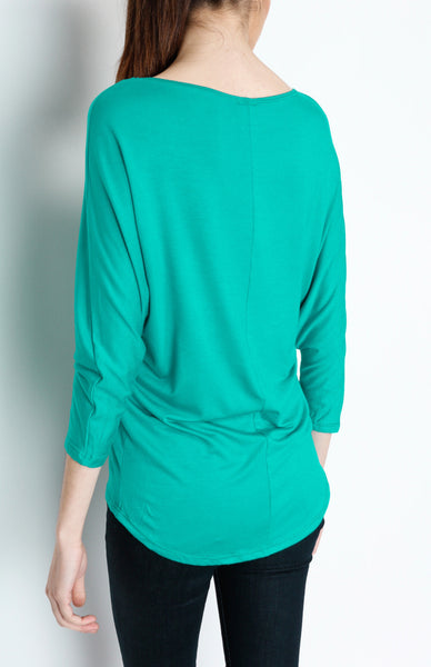 Turquoise 3/4 Knit Dolman Top