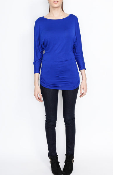 Blue 3/4 Knit Dolman Top