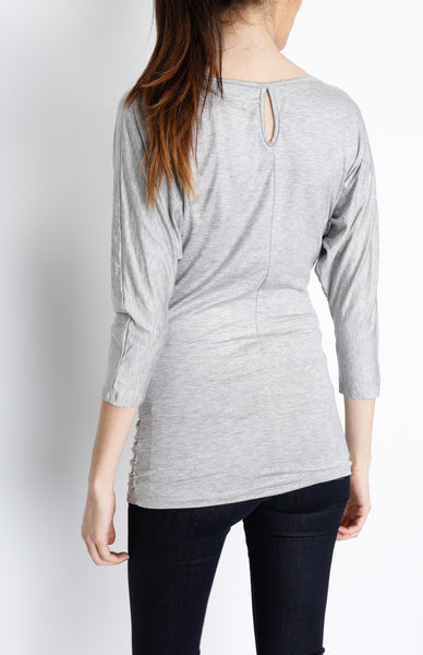 Gray 3/4 Knit Dolman Top