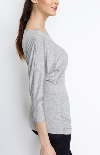 Gray 3/4 Knit Dolman Top