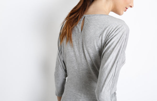 Gray 3/4 Knit Dolman Top