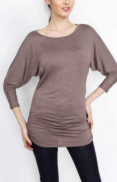 Mocha 3/4 Knit Dolman Top