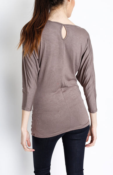 Mocha 3/4 Knit Dolman Top