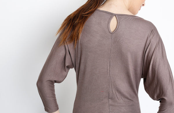 Mocha 3/4 Knit Dolman Top