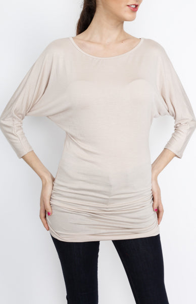 Taupe 3/4 Knit Dolman Top