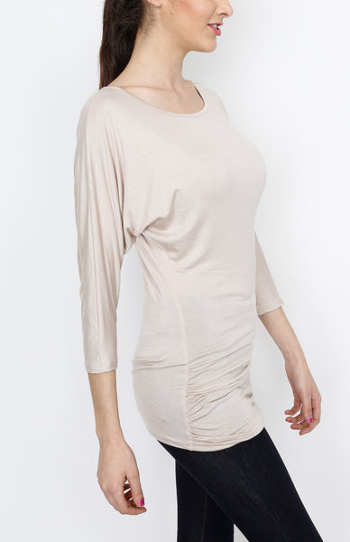 Taupe 3/4 Knit Dolman Top