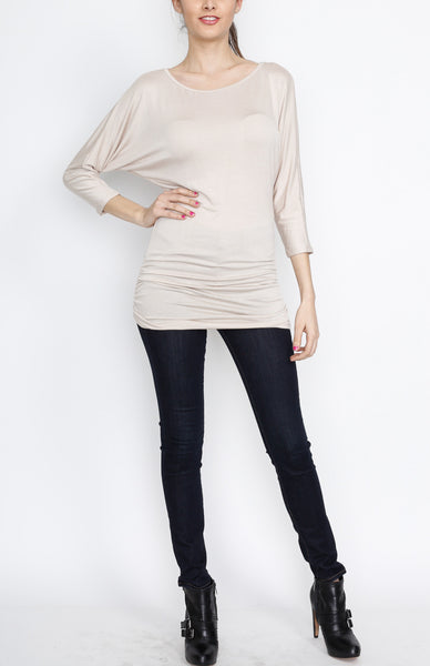 Taupe 3/4 Knit Dolman Top