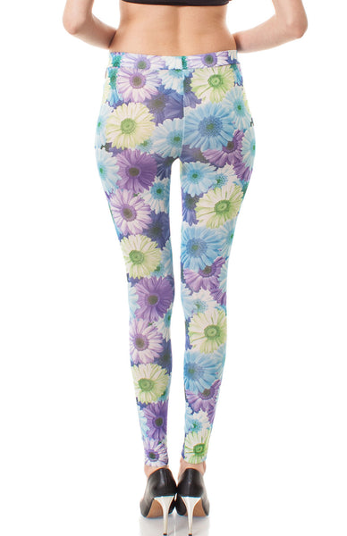 Blue Knit Floral Print Pants