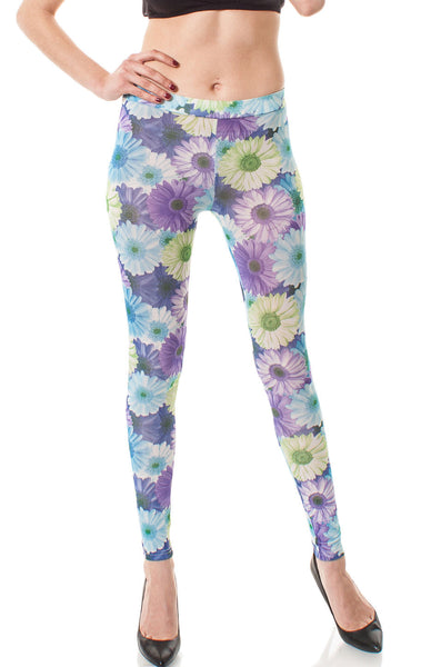 Blue Knit Floral Print Pants