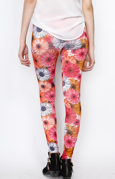 Red Knit Floral Print Pants