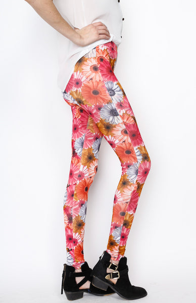 Red Knit Floral Print Pants